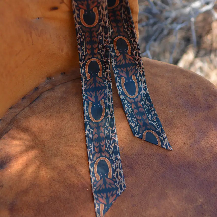 Western Harvest Silk Twilly Scarf | Deep Juniper