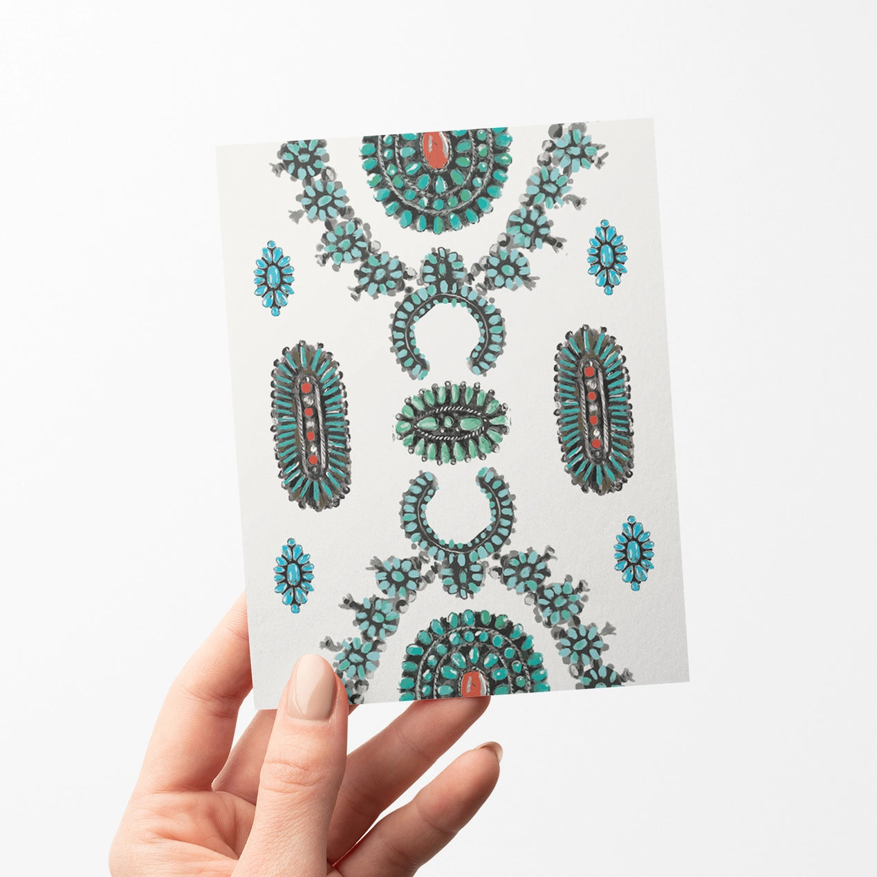 Turquoise Jewelry Blank Card