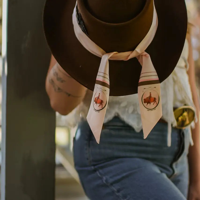 Roamin' Cowgirl Bison Silk Twilly Scarf