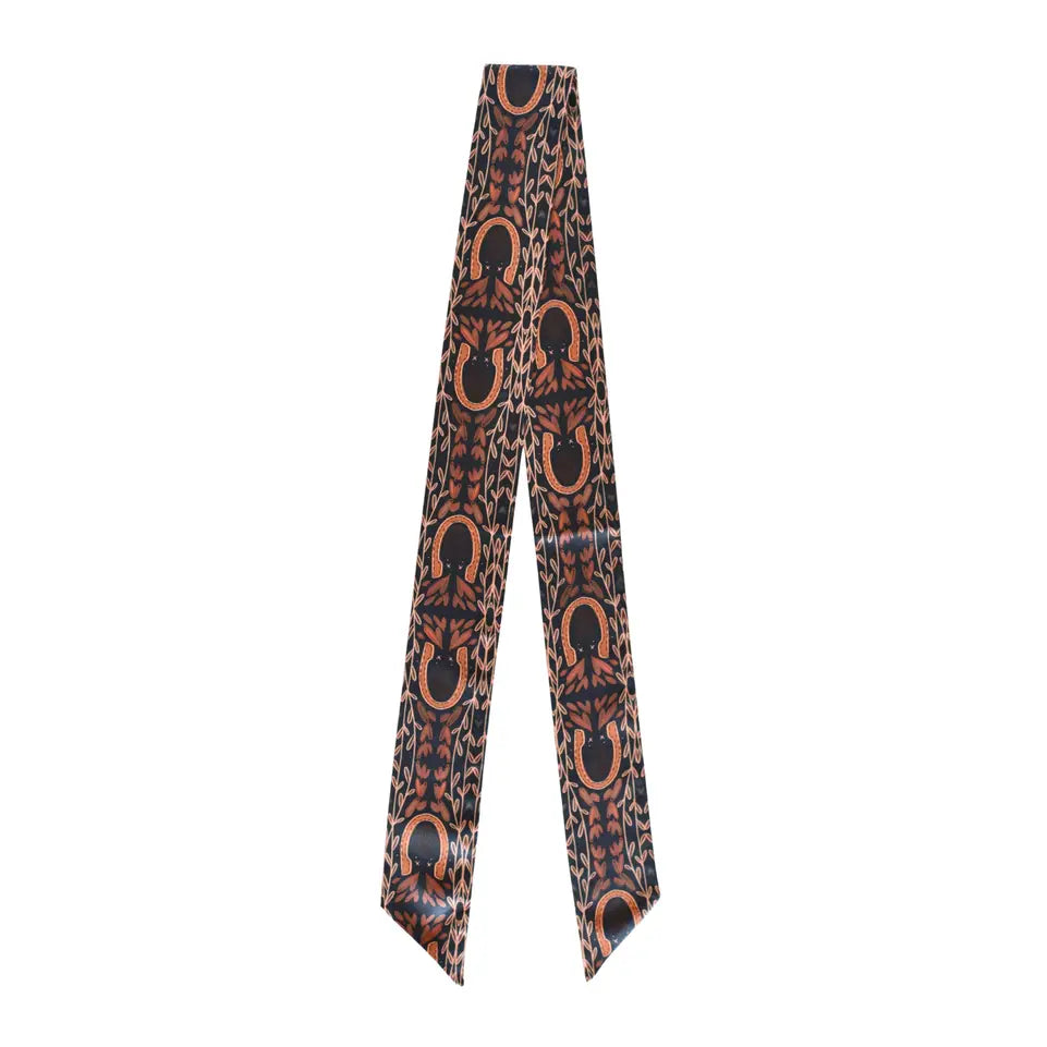 Western Harvest Silk Twilly Scarf | Deep Juniper