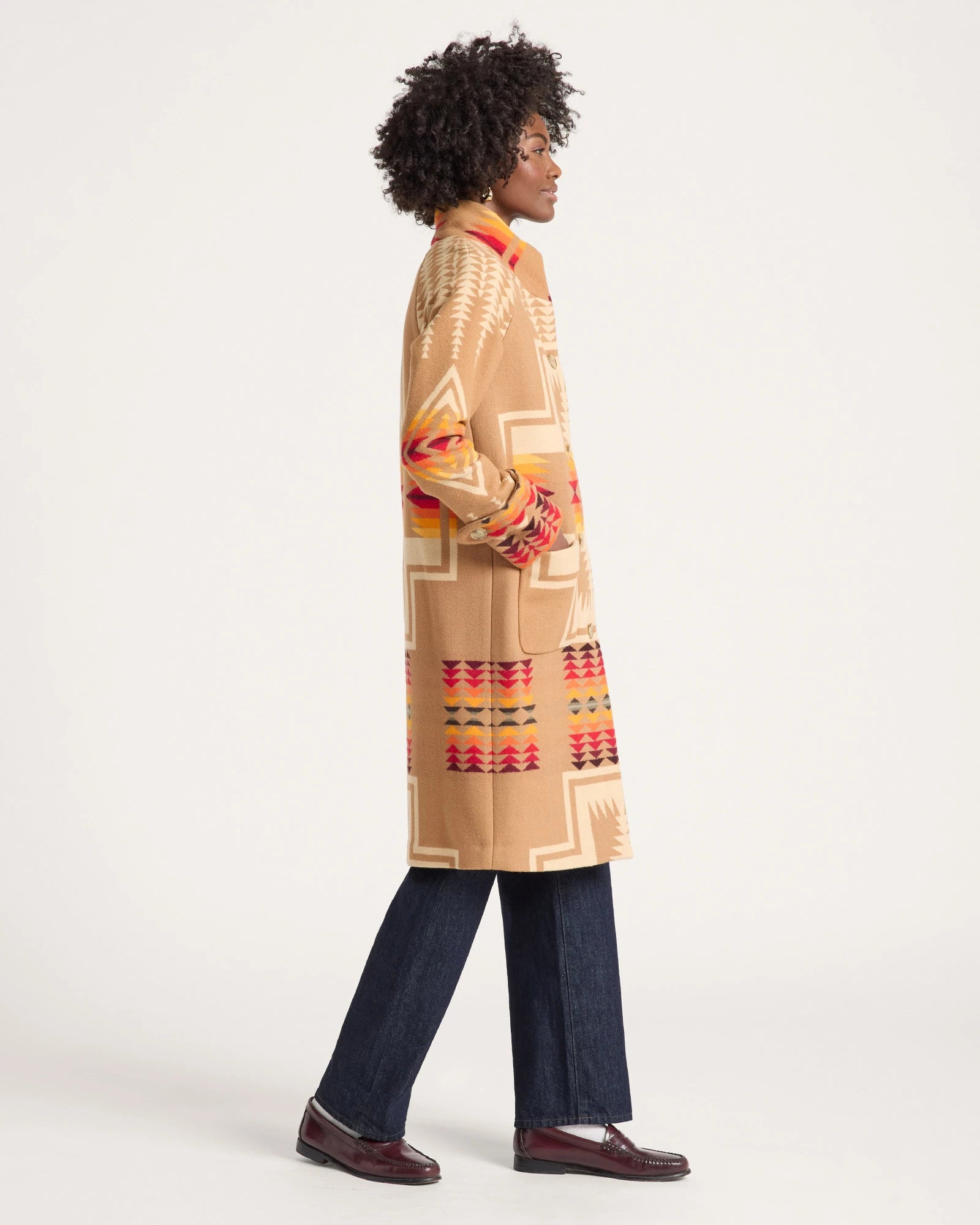 Pendleton | Harding Archive Blanket Coat | Tan Jacquard