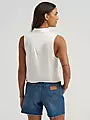 Wrangler Retro | Vintage Sleeveless Embroidered Snap Shirt | White