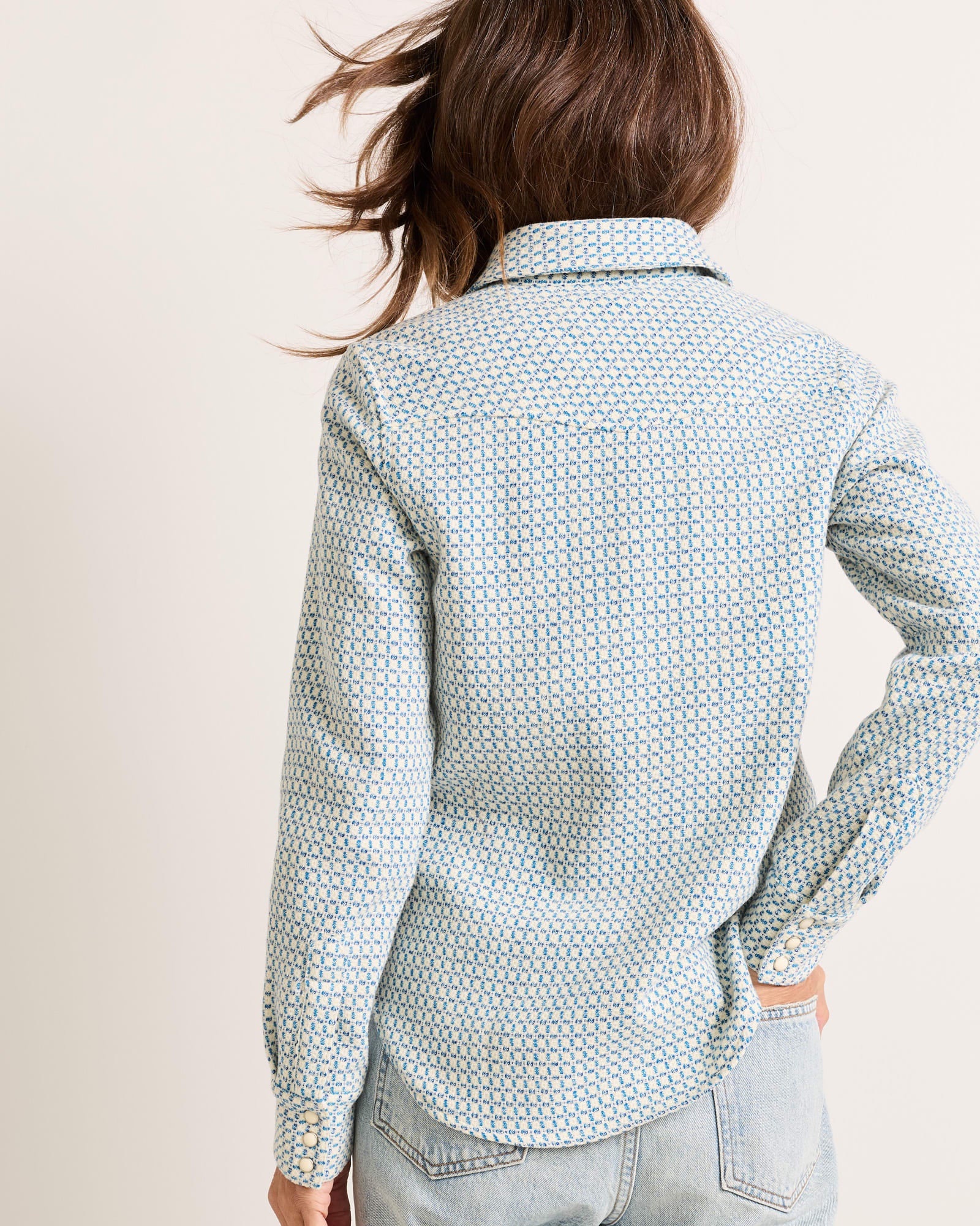 Pendleton | Wool Gambler Shirt | Blue Textured Check