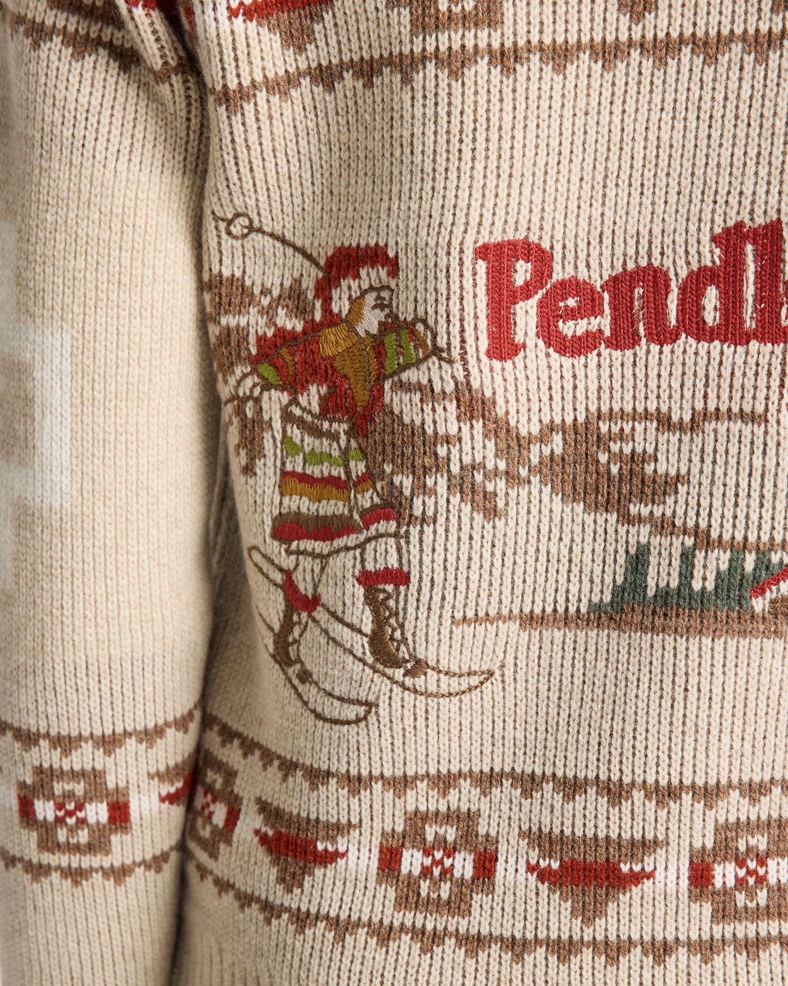 Pendleton | Alpin Lambswool Zip Cardigan | Oatmeal Heather