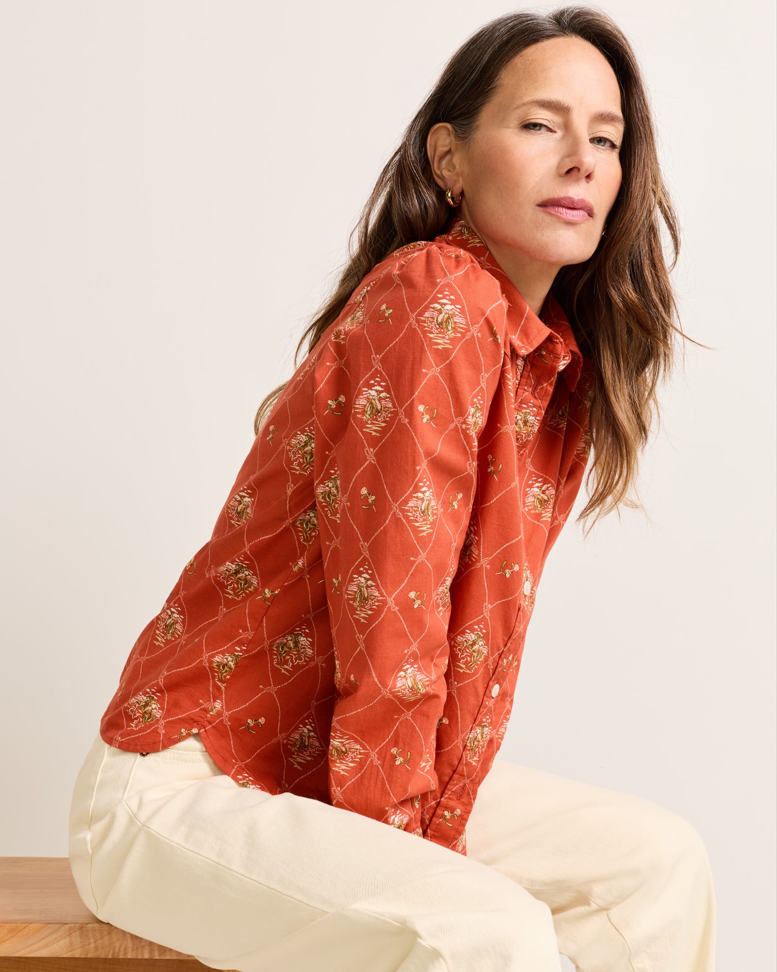 Pendleton | Winona Puff Sleeve Shirt | Adobe Lattice