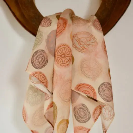 Vintage Colorful Conchos Silk Wild Rag Scarf | 26 x 26