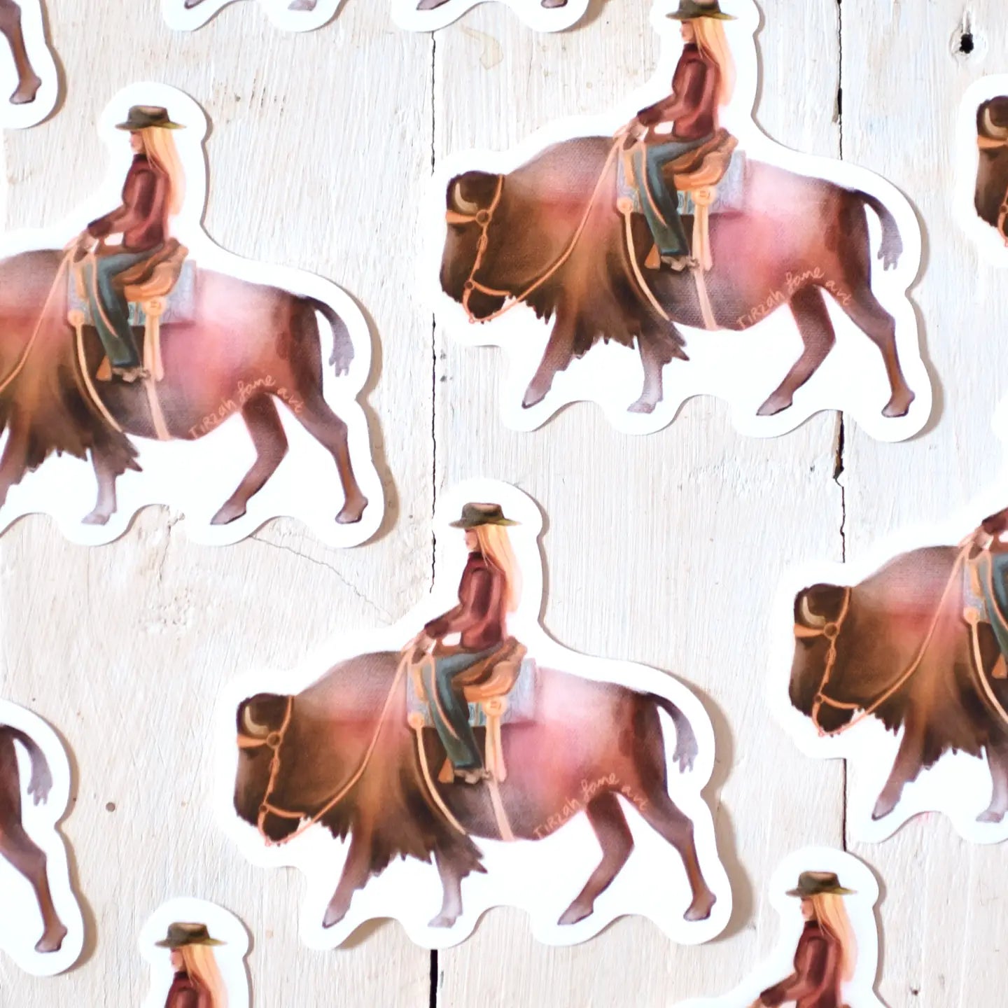 Roaming Cowgirl Bision Western Sticker