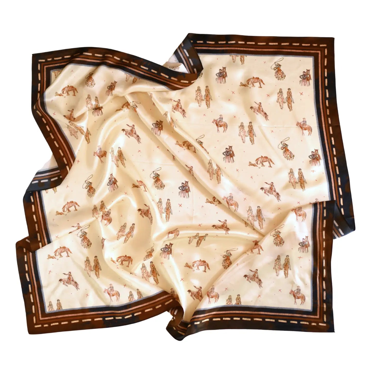 Saddle Club Silk Western Cowgirl Wild Rag Scarf | 35x35