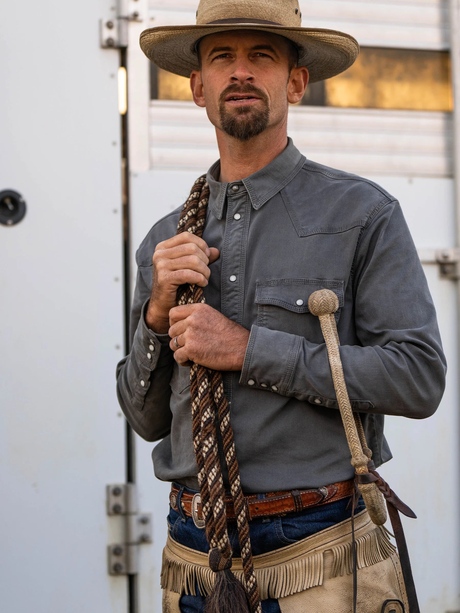 Schaefer Outfitter | Western Denim Snap Shirt | Carbon