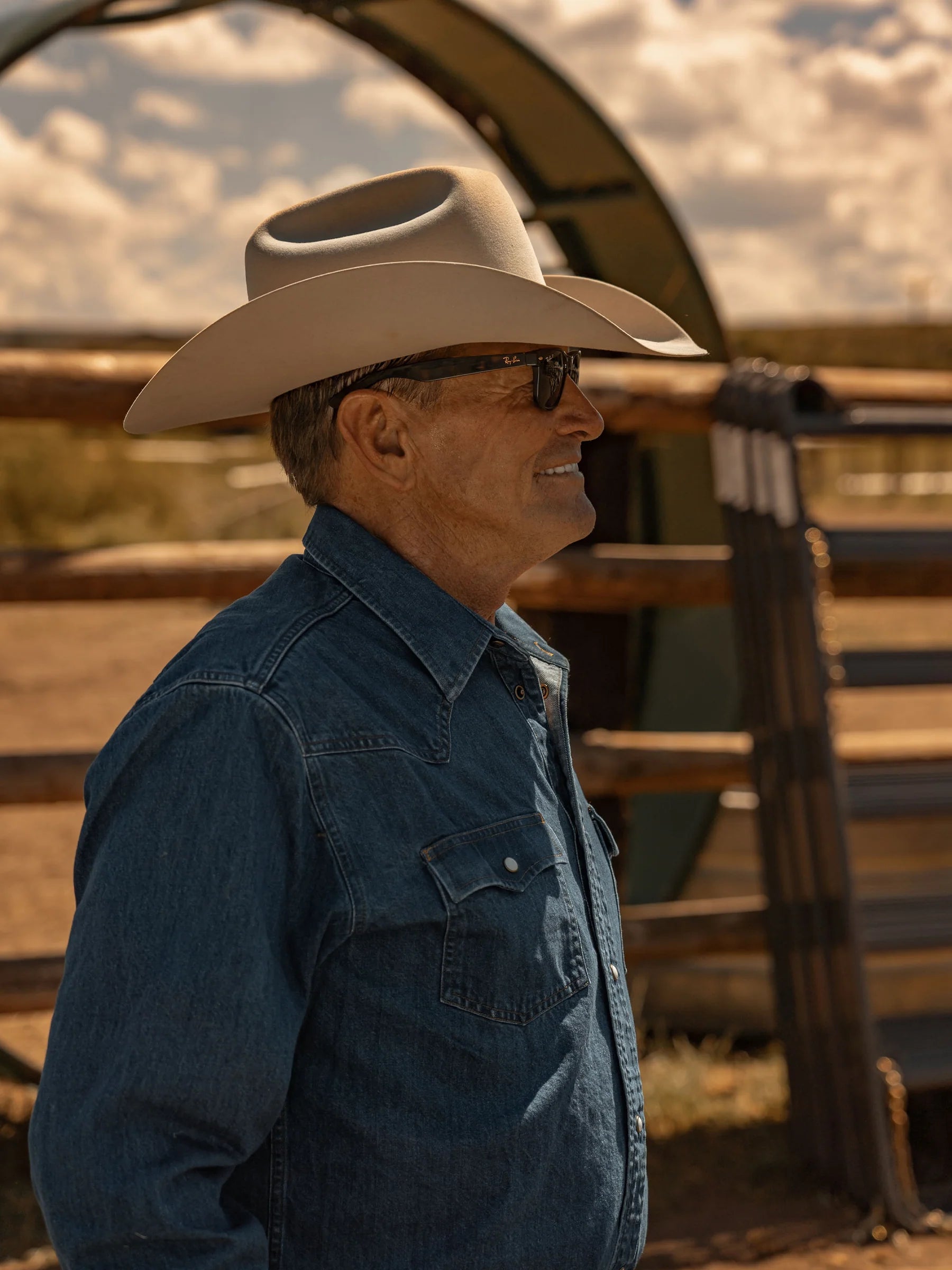 Schaefer Outfitter | Western Denim Pearl Snap Shirt | Dark Indigo