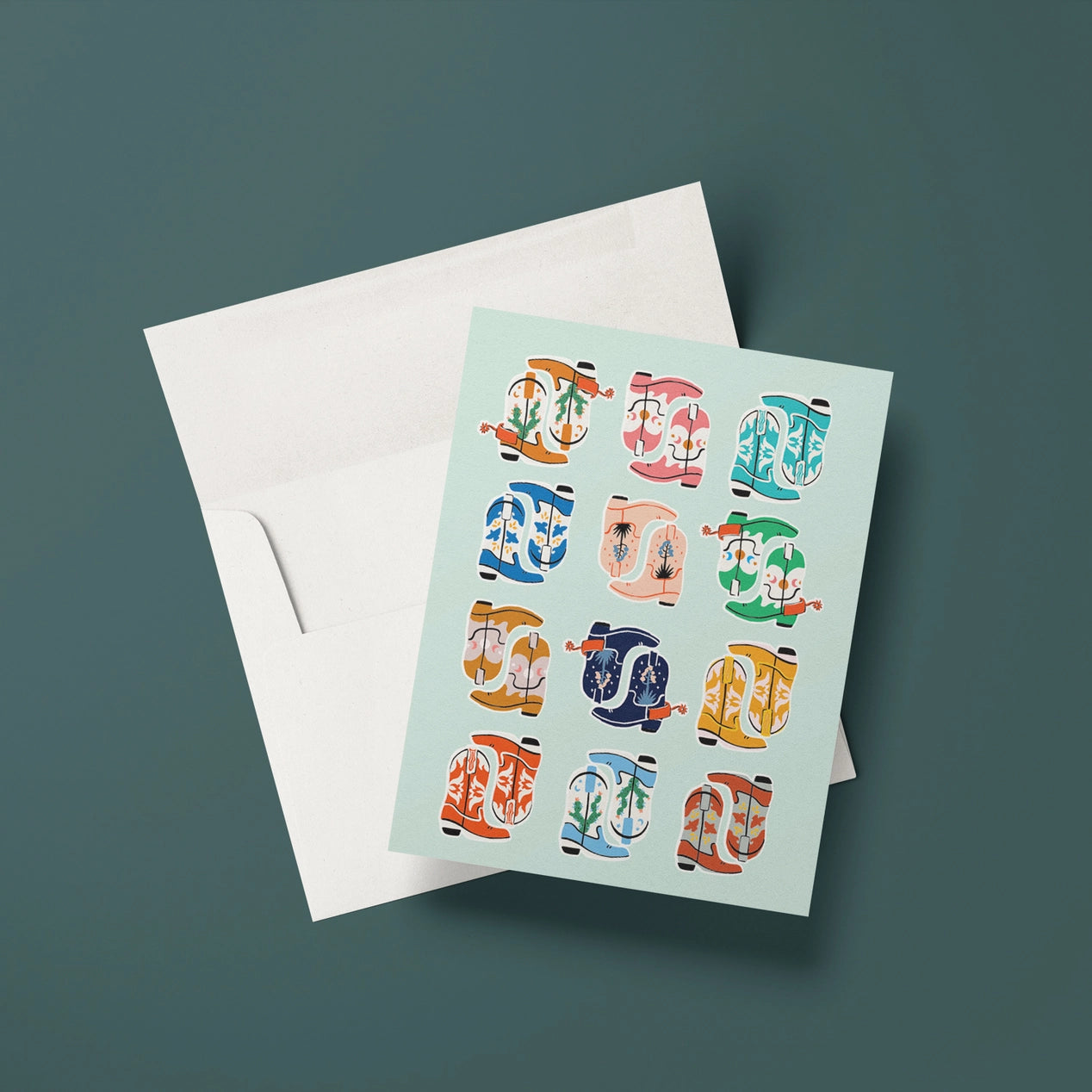 Cowboy Boots Blank Card