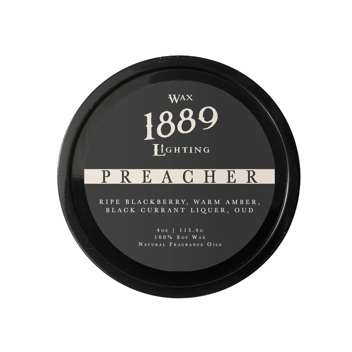 1889 Wax Lighting | 4 oz. Votive Tin | Preacher