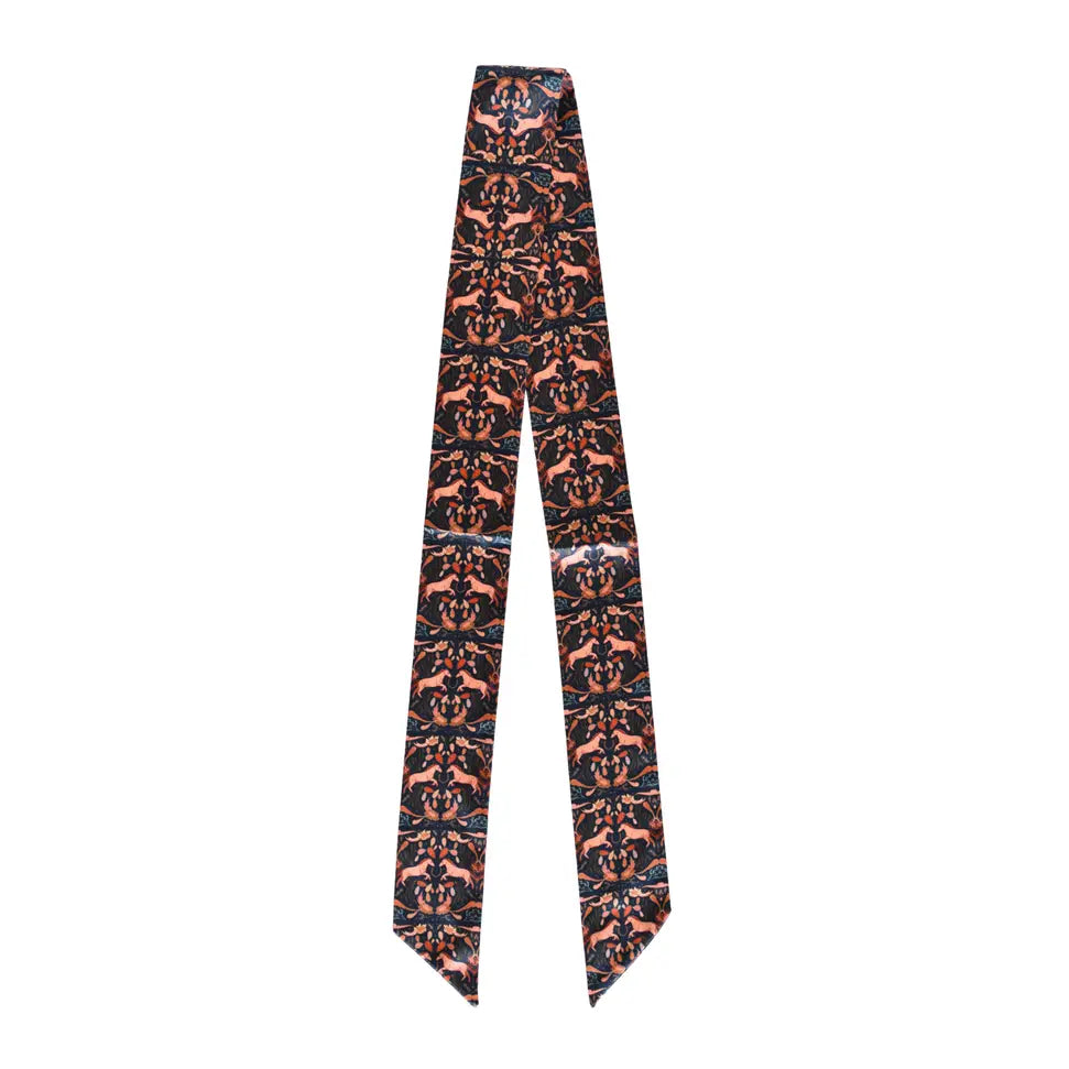 Prairie Days Silk Twilly Scarf | Denim