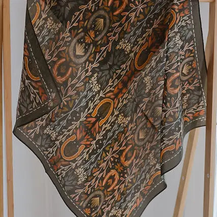 Western Harvest Silk Wild Rag Scarf | Deep Juniper | 26 x 26