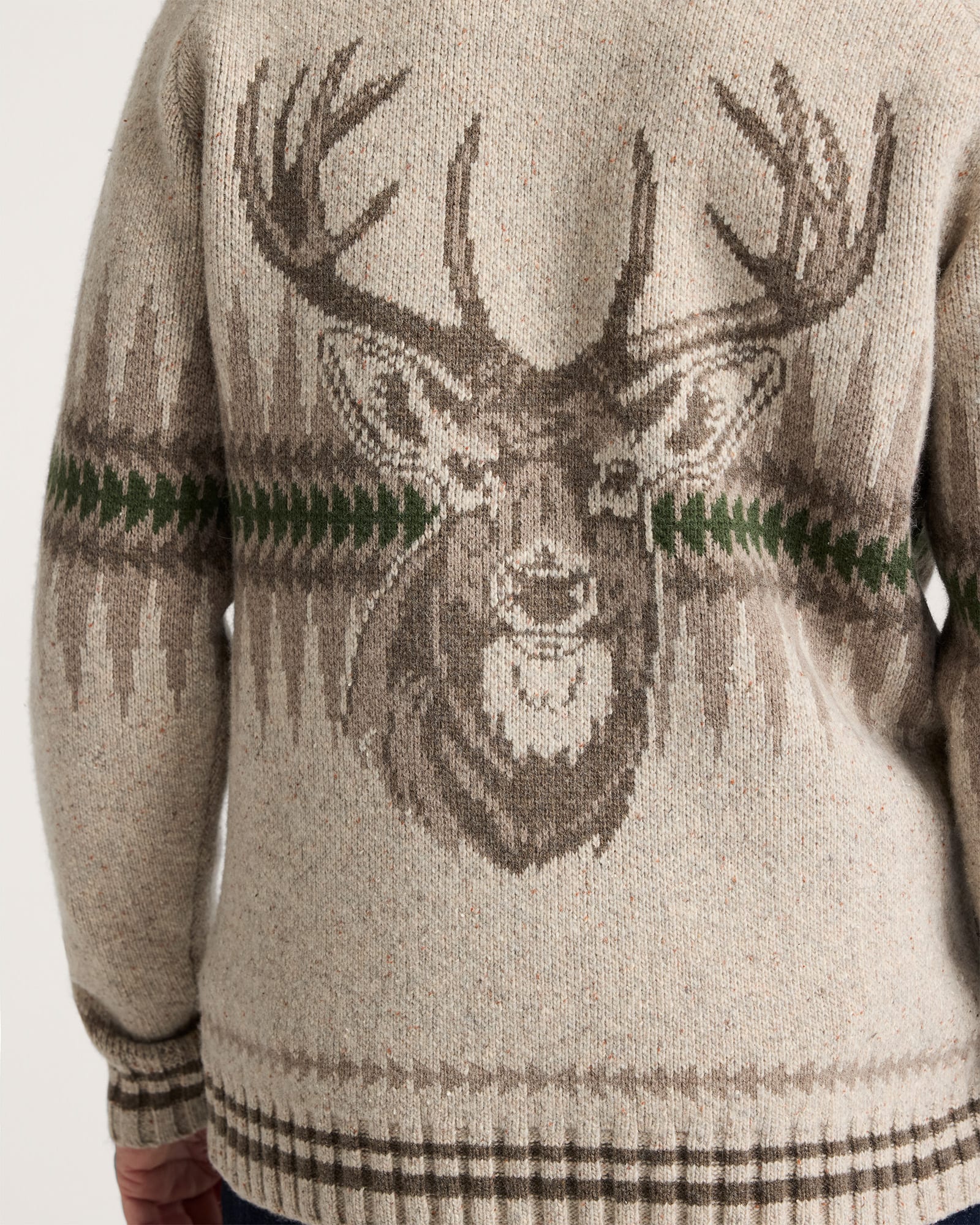 Pendleton | Sawtooth Buck Lambswool Zip Cardigan | Oatmeal