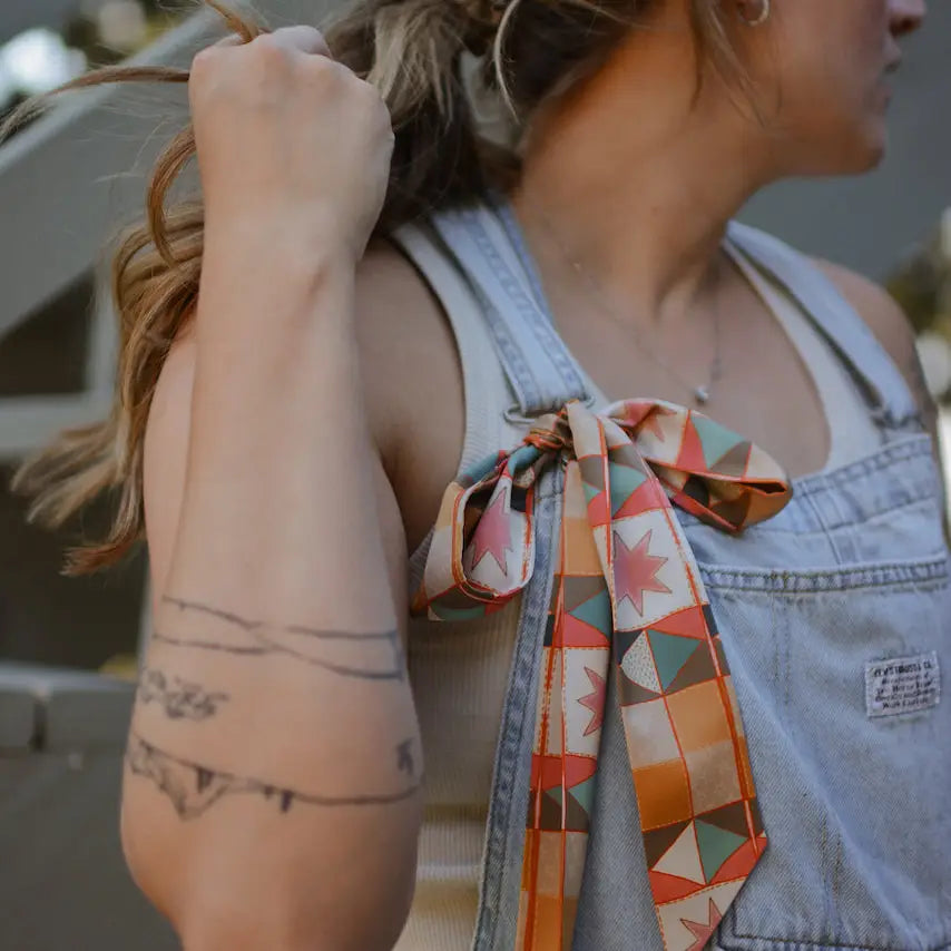 Vintage Patchwork Silk Twilly Scarf