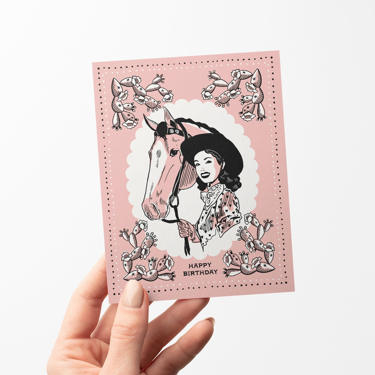 Vintage Cowgirl Birthday Card
