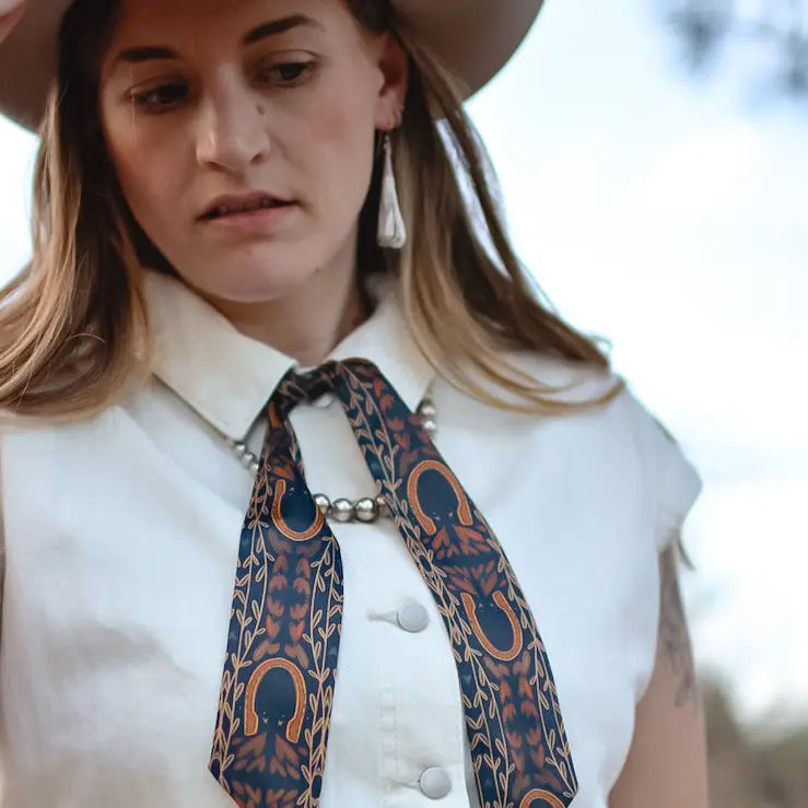 Western Harvest Silk Twilly Scarf | Deep Juniper