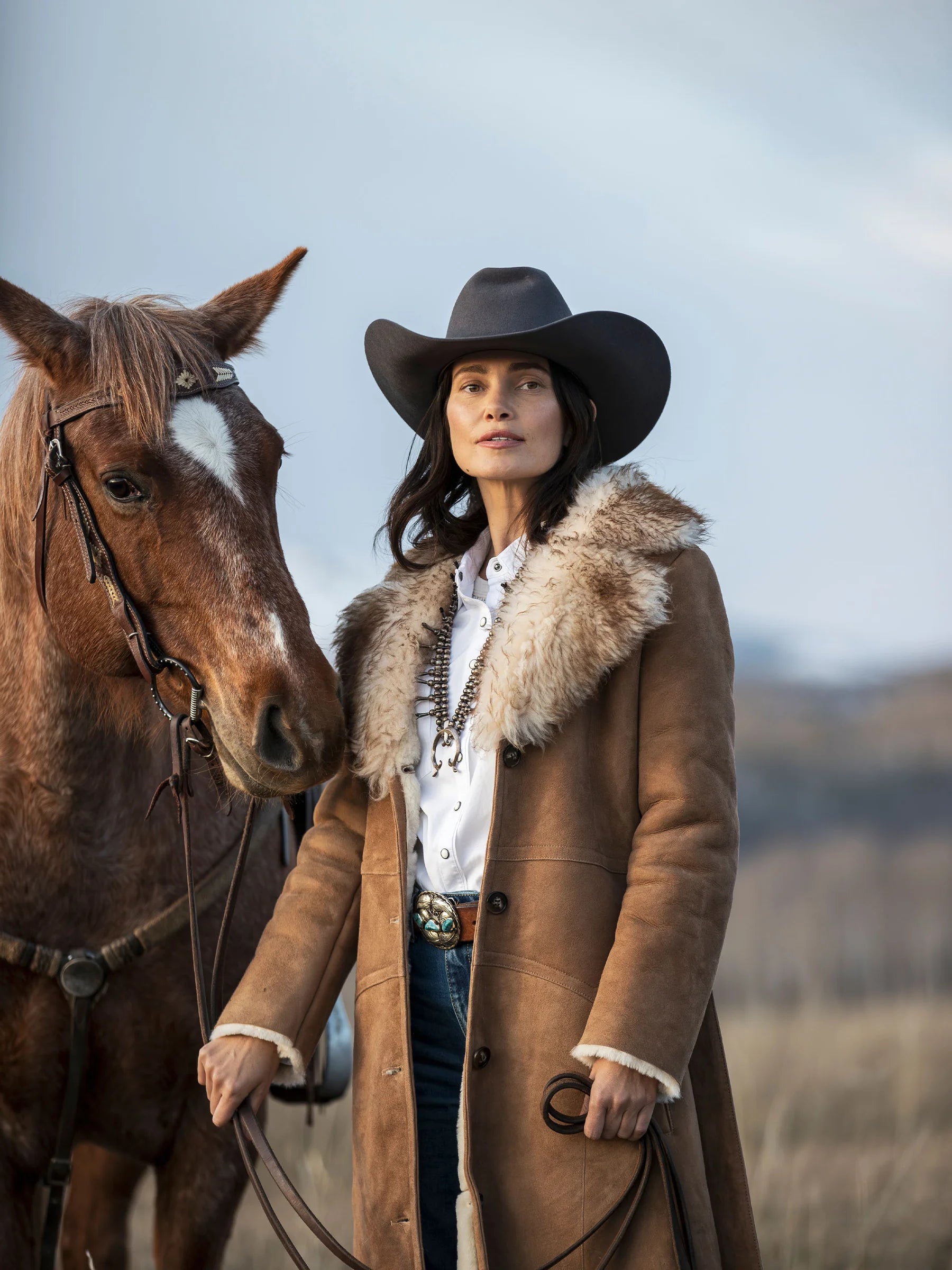 Schaefer Outfitter | Long Shearling Coat | Chestnut