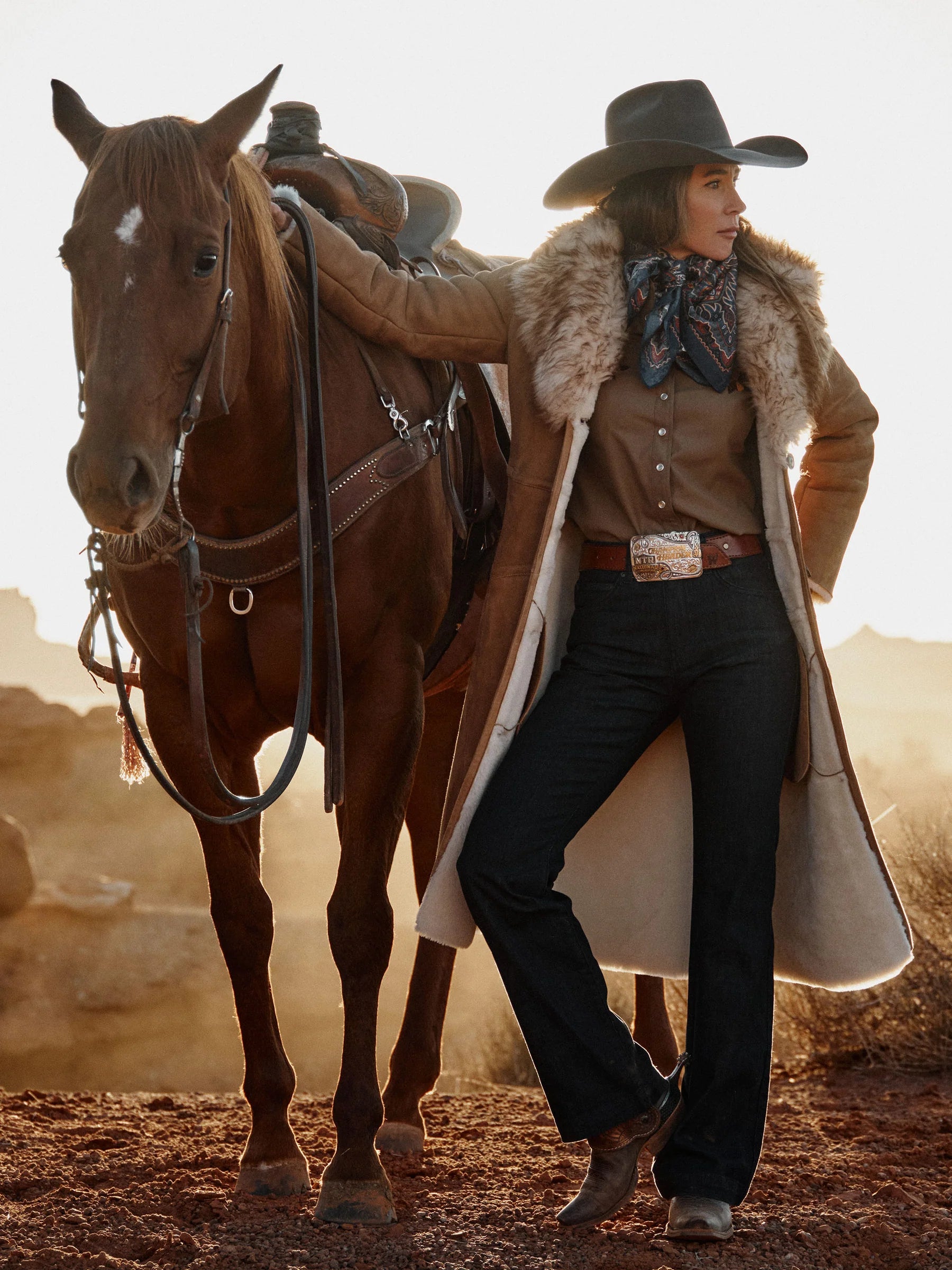 Schaefer Outfitter | Long Shearling Coat | Chestnut