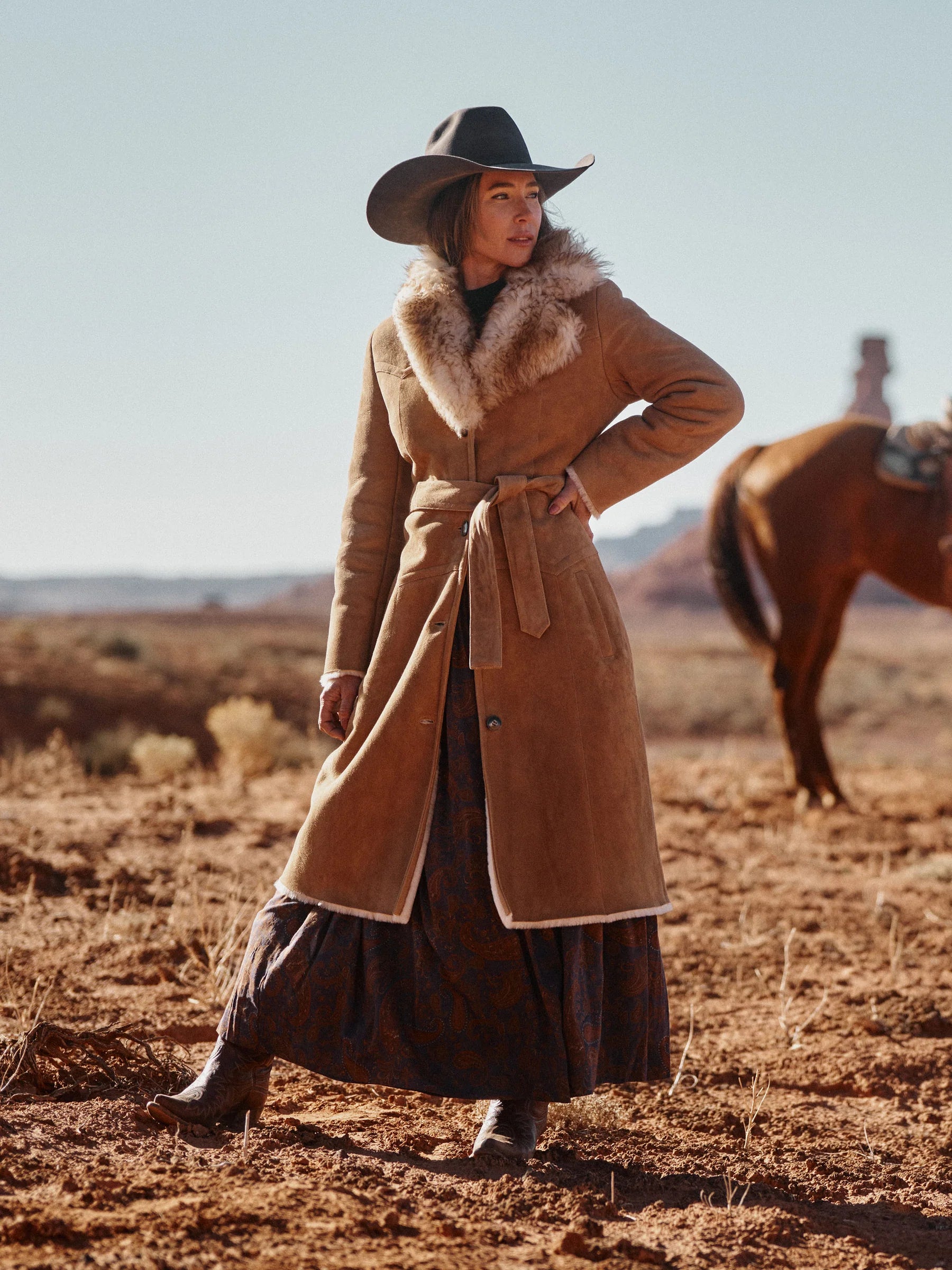 Schaefer Outfitter | Long Shearling Coat | Chestnut