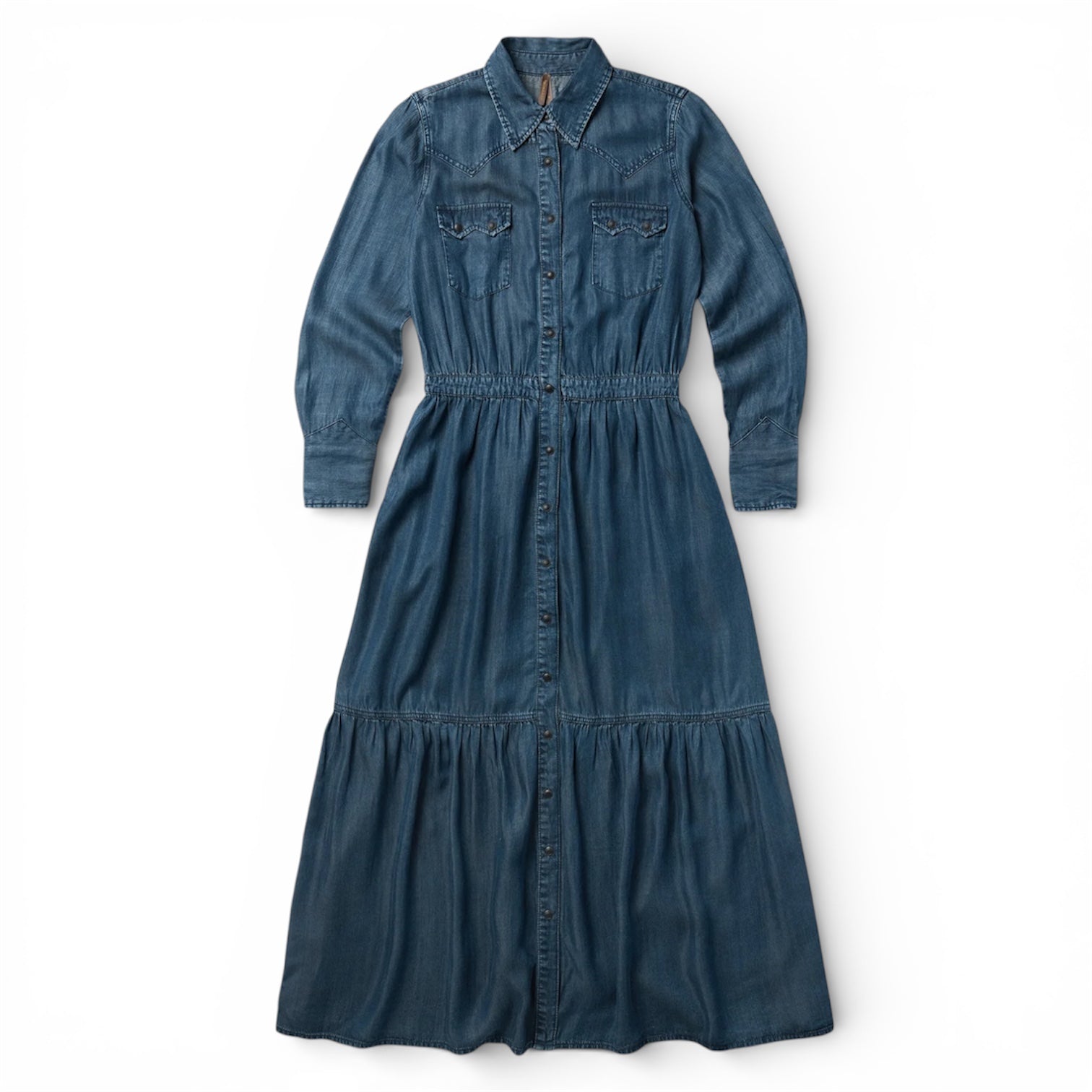 Stetson Denim LS Collared Western Dress | Dark Blue