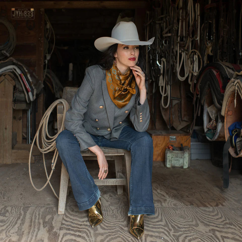 Pretty Paisley Silk Bandana 35" x 35" | Rust