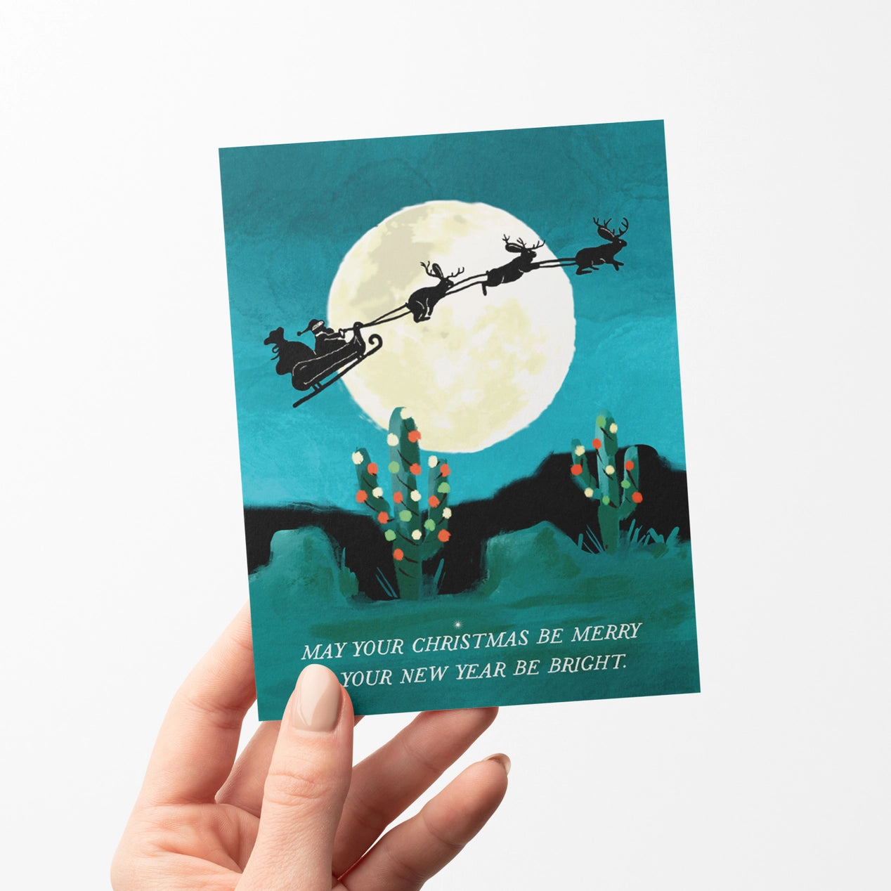 Jackalope Santa Christmas Greeting Card