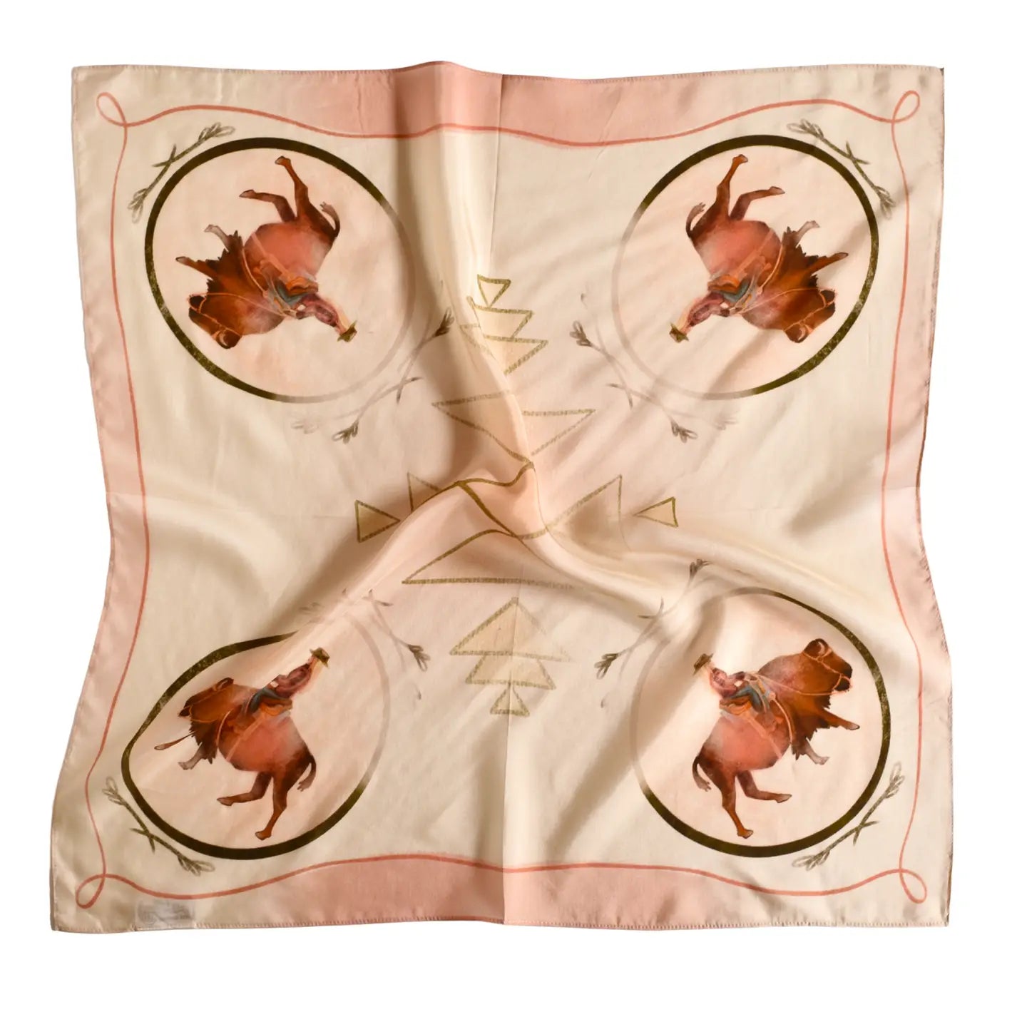 Roaming Cowgirl Bison Western Scarf Wild Rag | 26 x 26