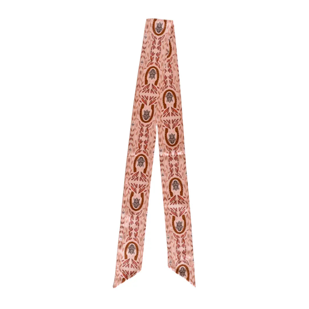 Western Harvest Silk Twilly Scarf | Dusty Rose