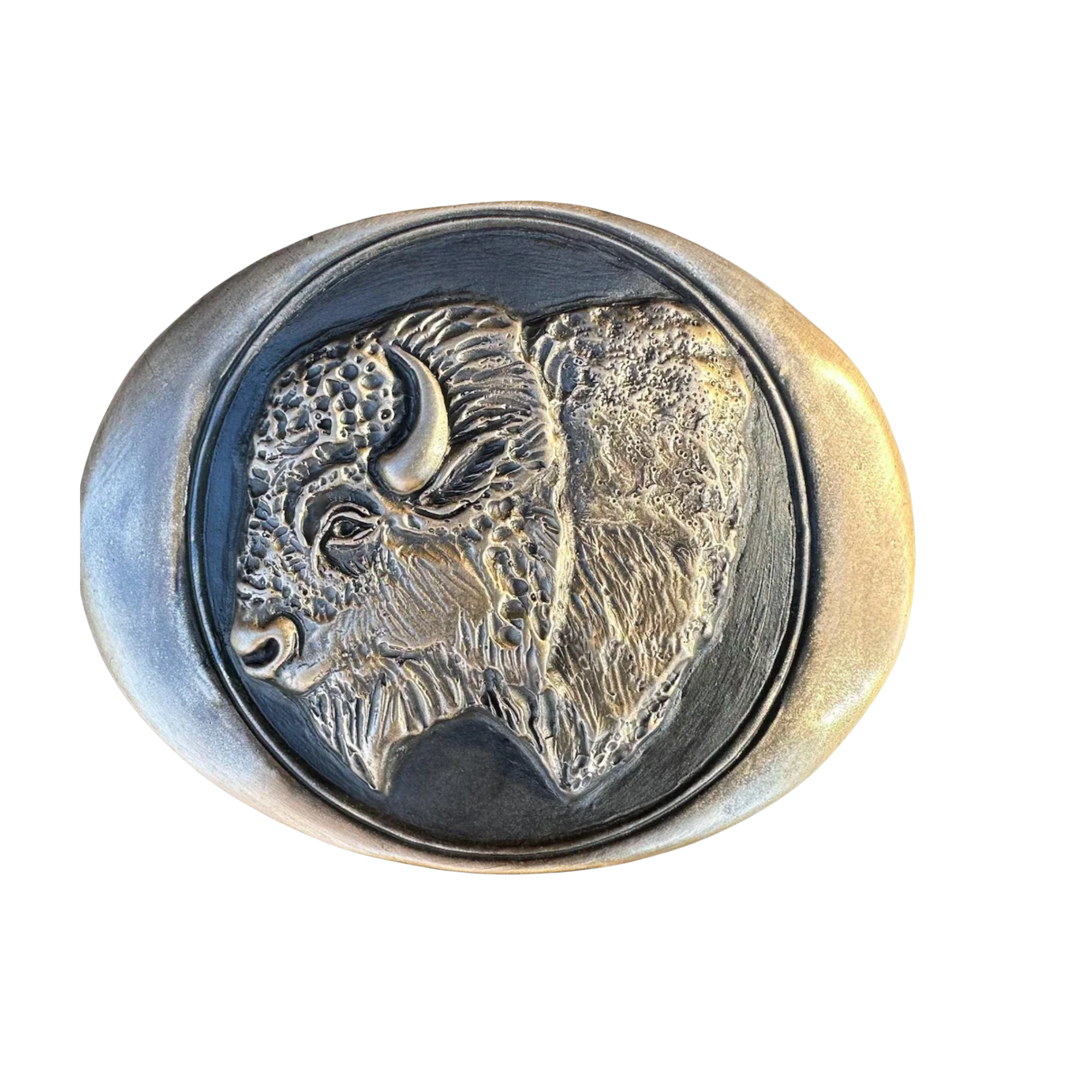 Waterhorse Bronze Bison Still Standing Belt Buckle