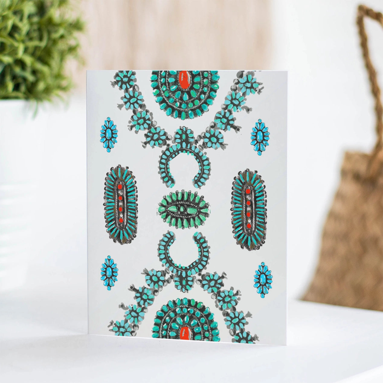Turquoise Jewelry Blank Card