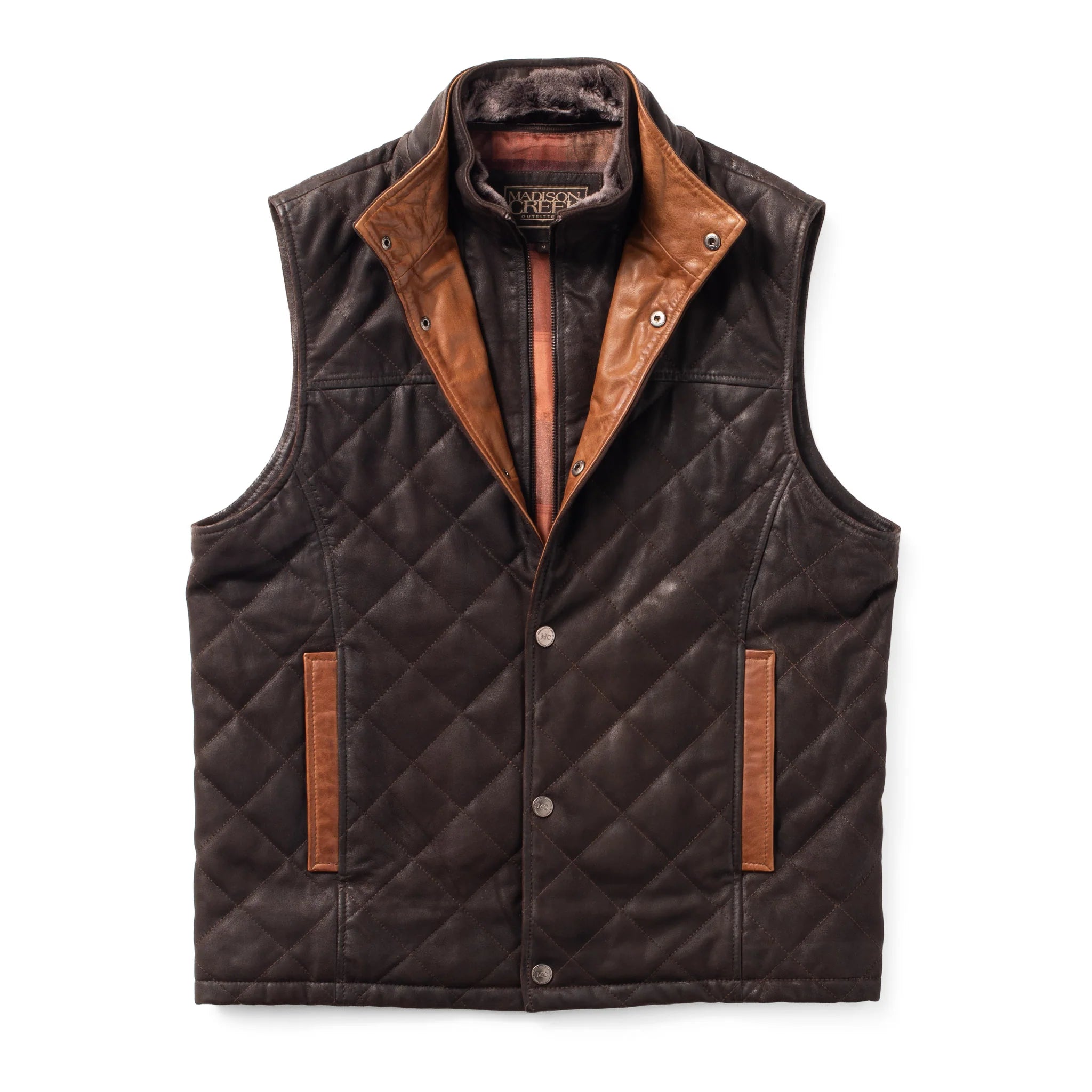 Madison Creek Outfitters | Beaver Creek Waxed Suede Vest | Espresso