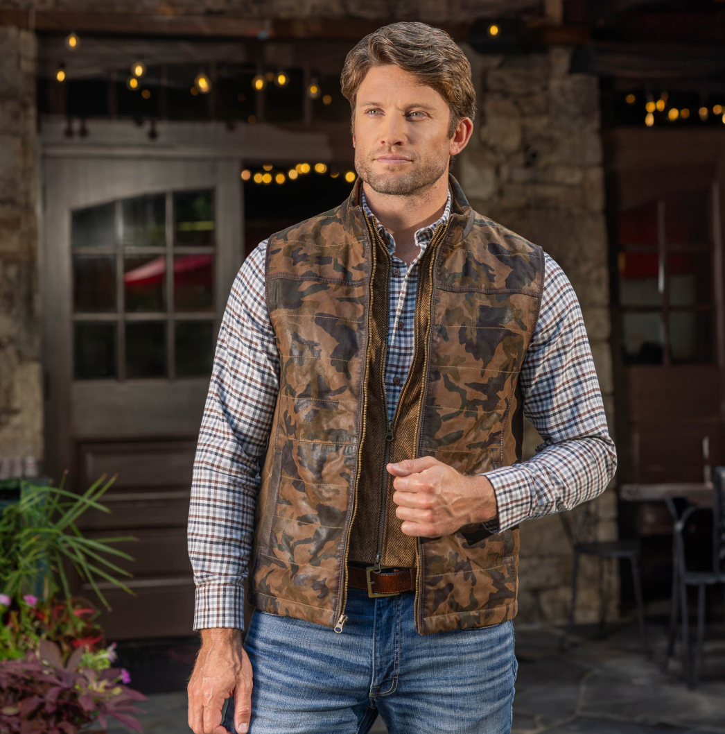 Madison Creek Outfitters | Ranger Waxed Suede Vest | Camo