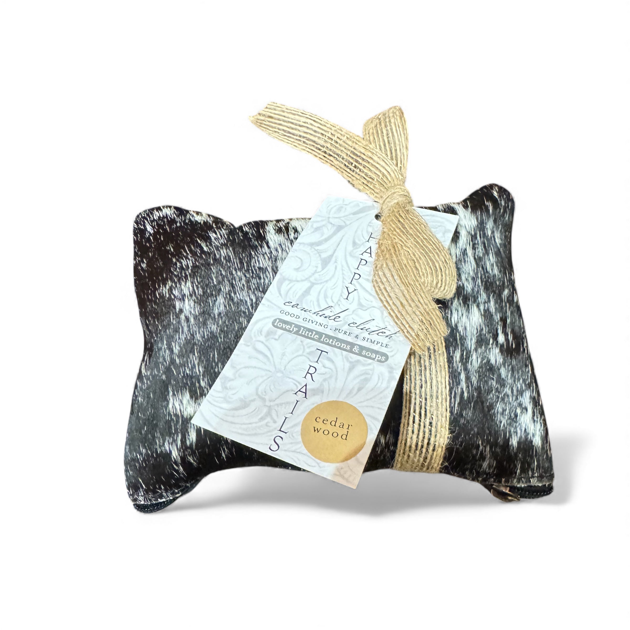 Ranch Organics | Happy Trails Pouch | Black Cowhide | Cedar Wood
