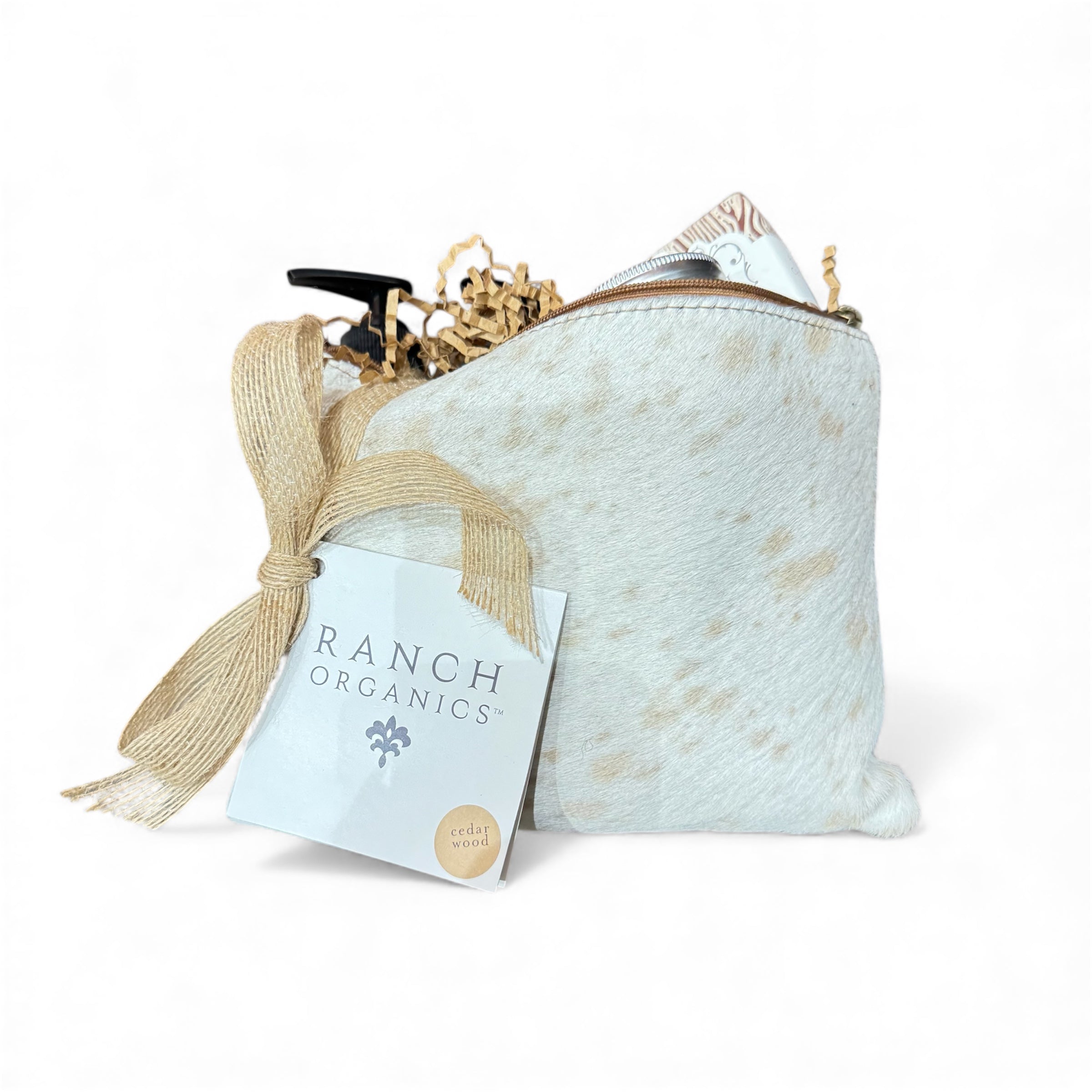 Ranch Organics | Happy Trails Purse | Brown Cowhide | Cedar Wood