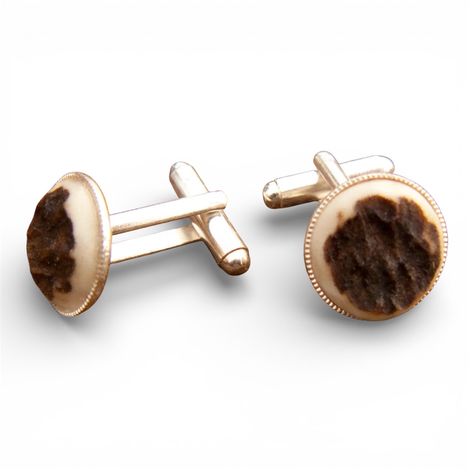 Silver-Plated Upcycled Antler Cufflinks