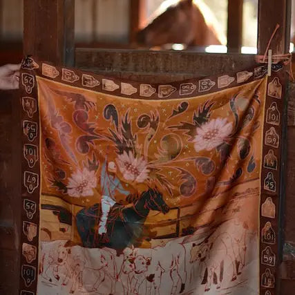 Round Up Silk Western Cowgirl Wild Rag Scarf | 35 x 35