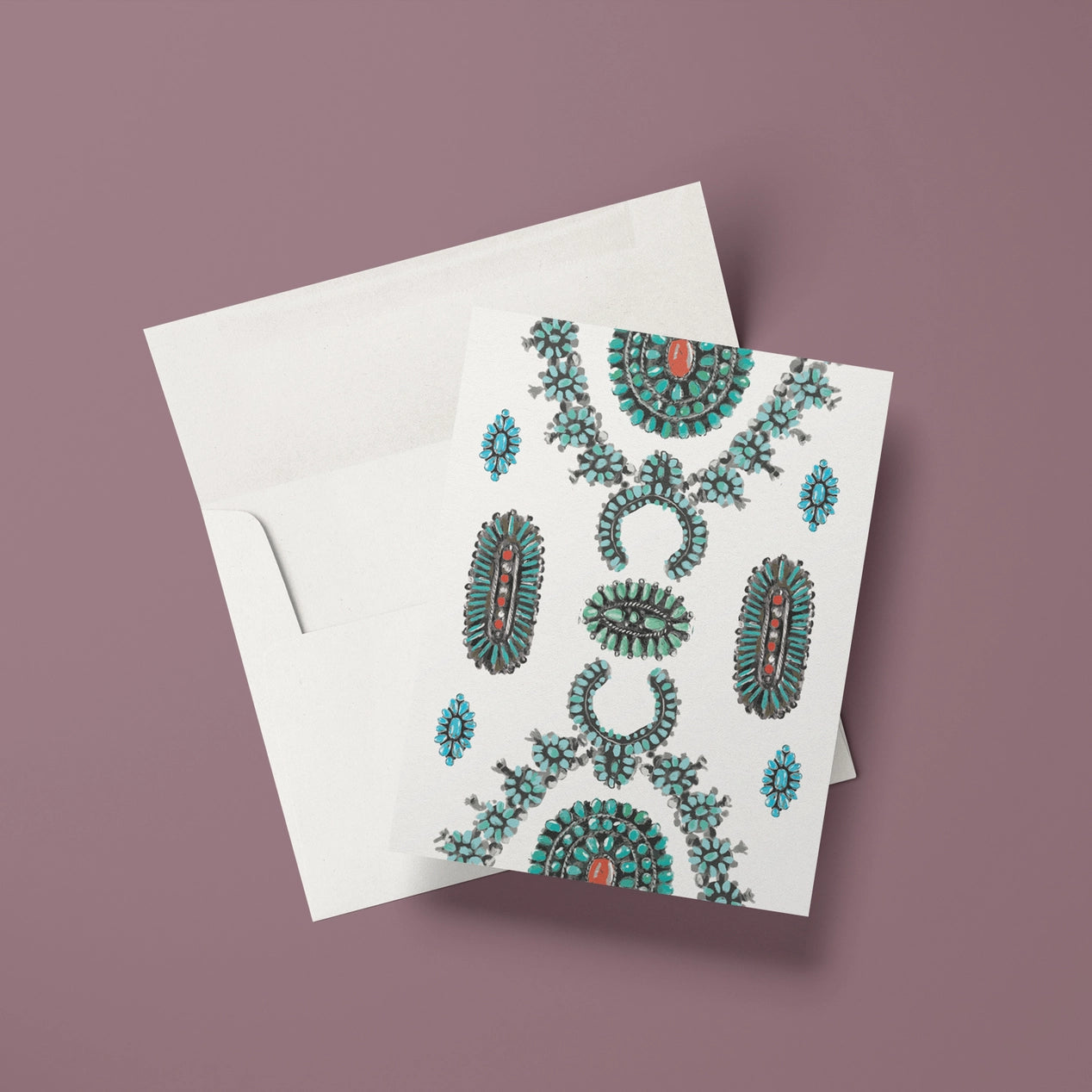 Turquoise Jewelry Blank Card