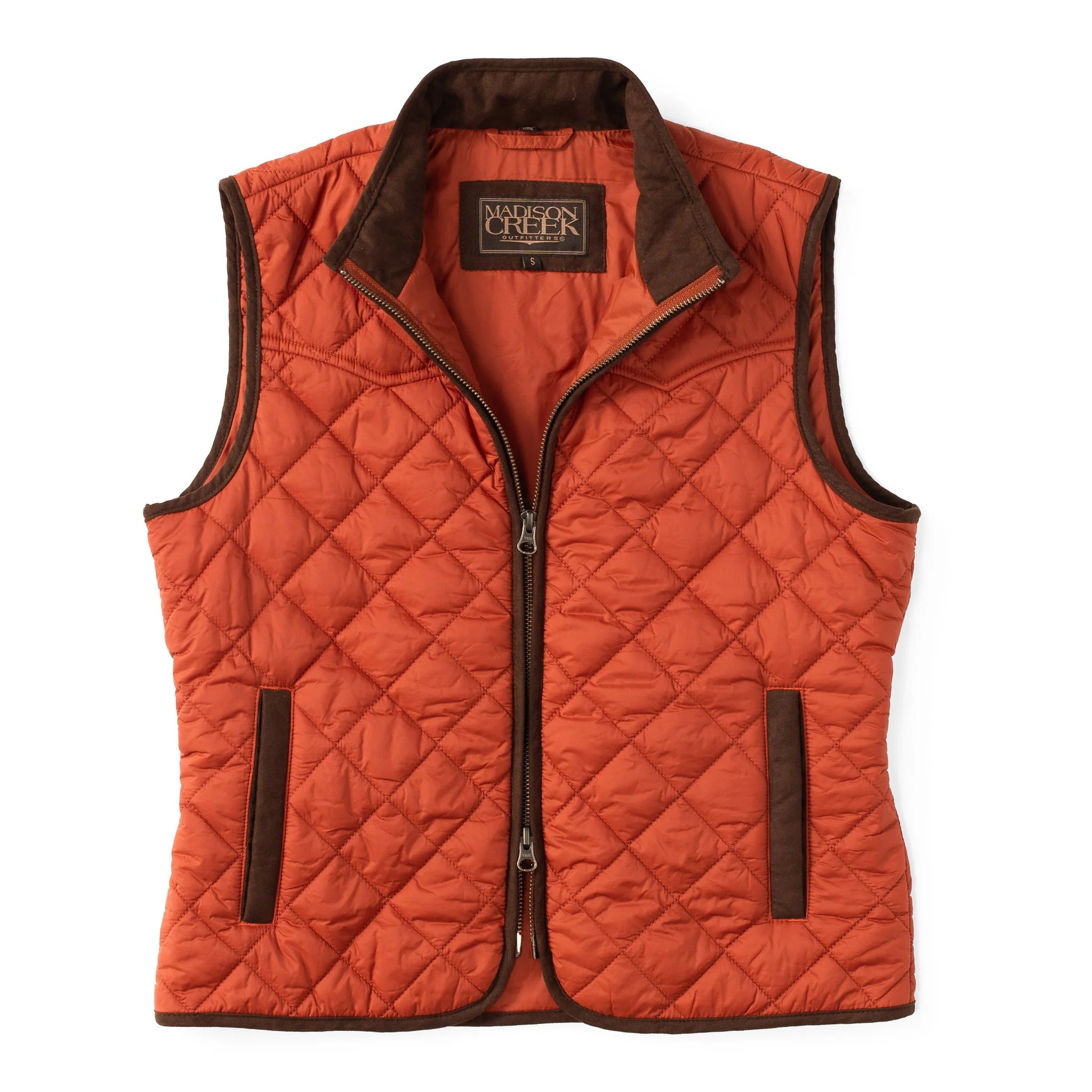 Madison Creek Outfitters | Ennis Quilted Vest | Burnt Orange
