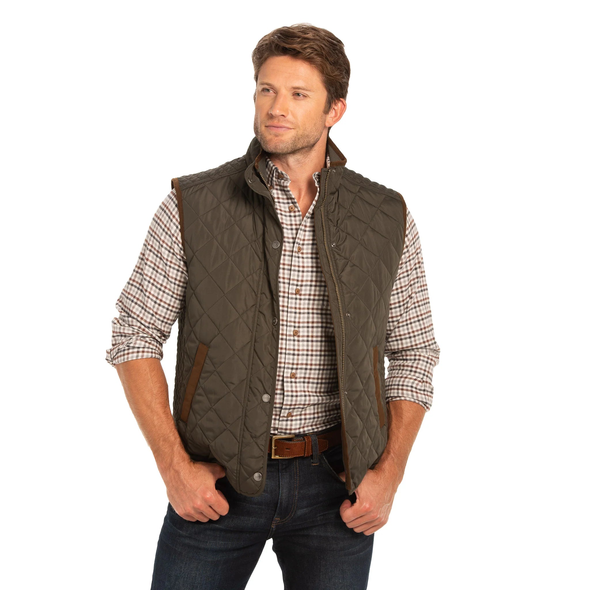 Madison Creek Outfitters | Greenville Diamond Quilted Vest | Loden