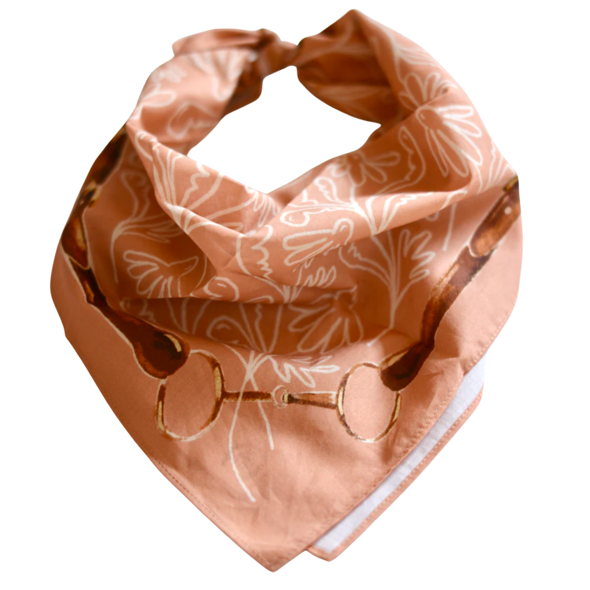 Headstall & Bit Floral Pink Cowgirl Cotton Bandana