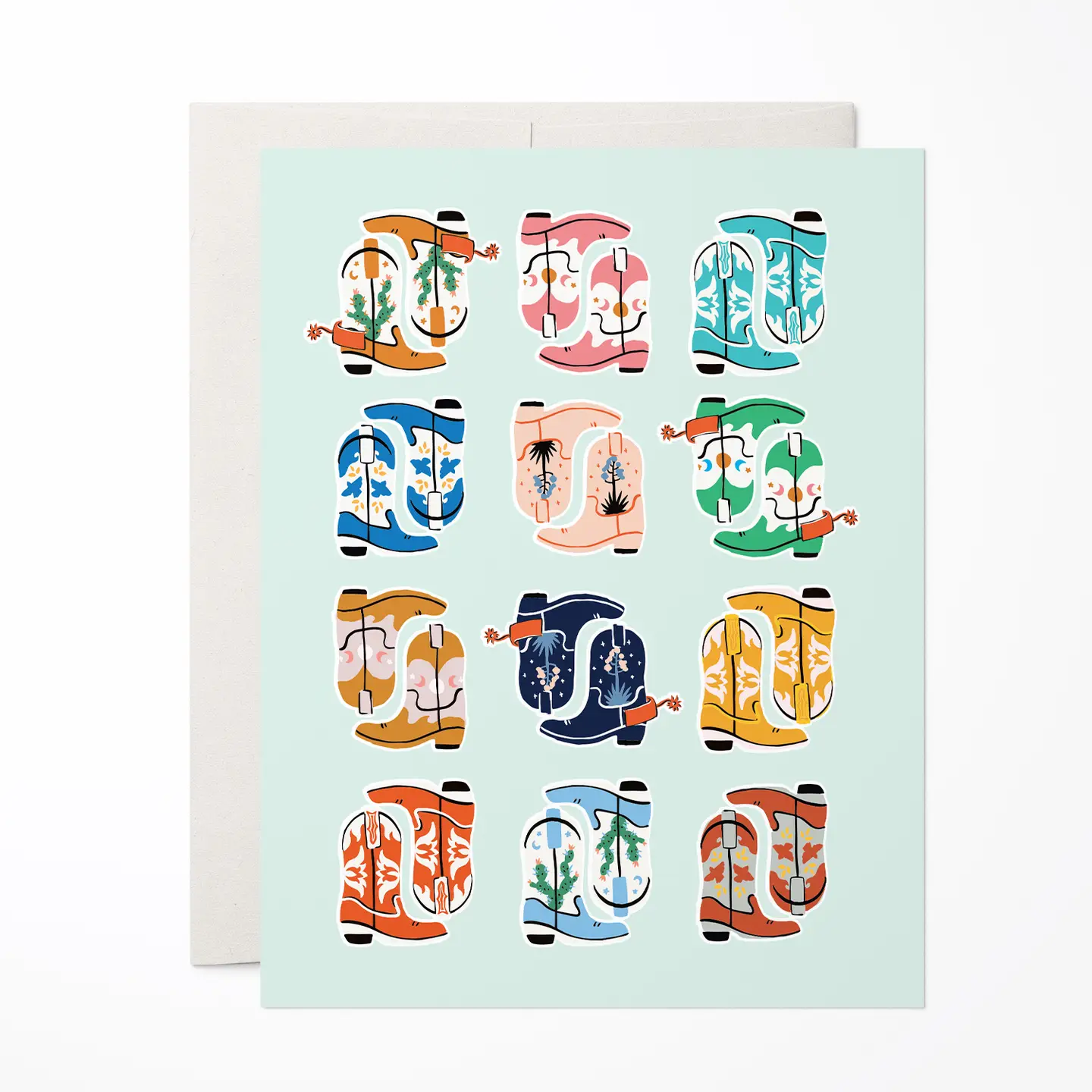 Cowboy Boots Blank Card