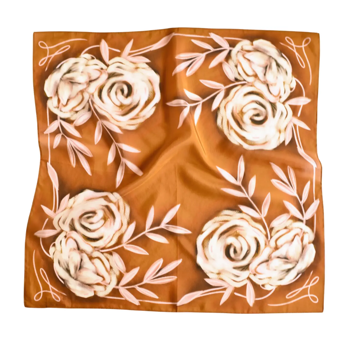 Rustic Wild Roses Wild Rag Western Silk Scarf | 26 x 26