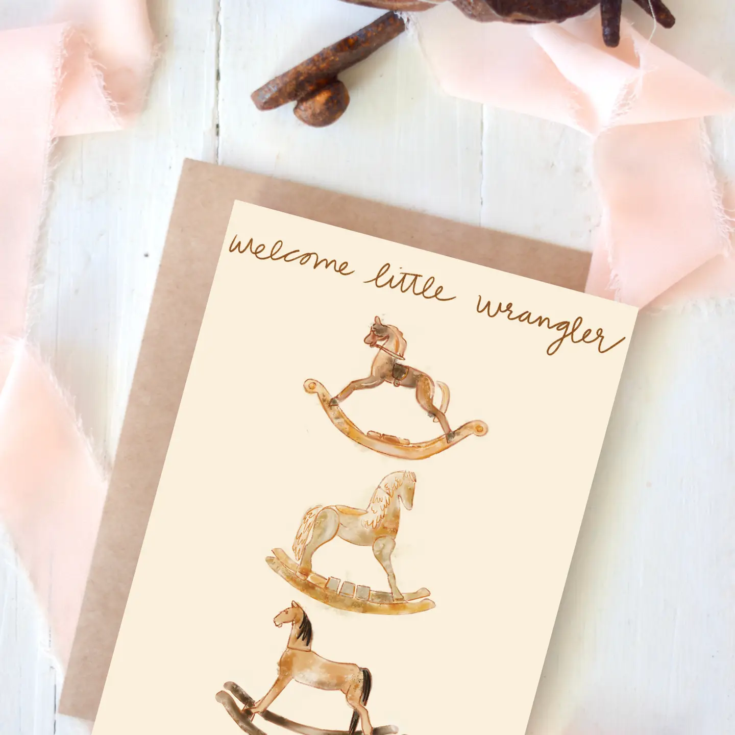 Welcome Little Wrangler Baby Western Card