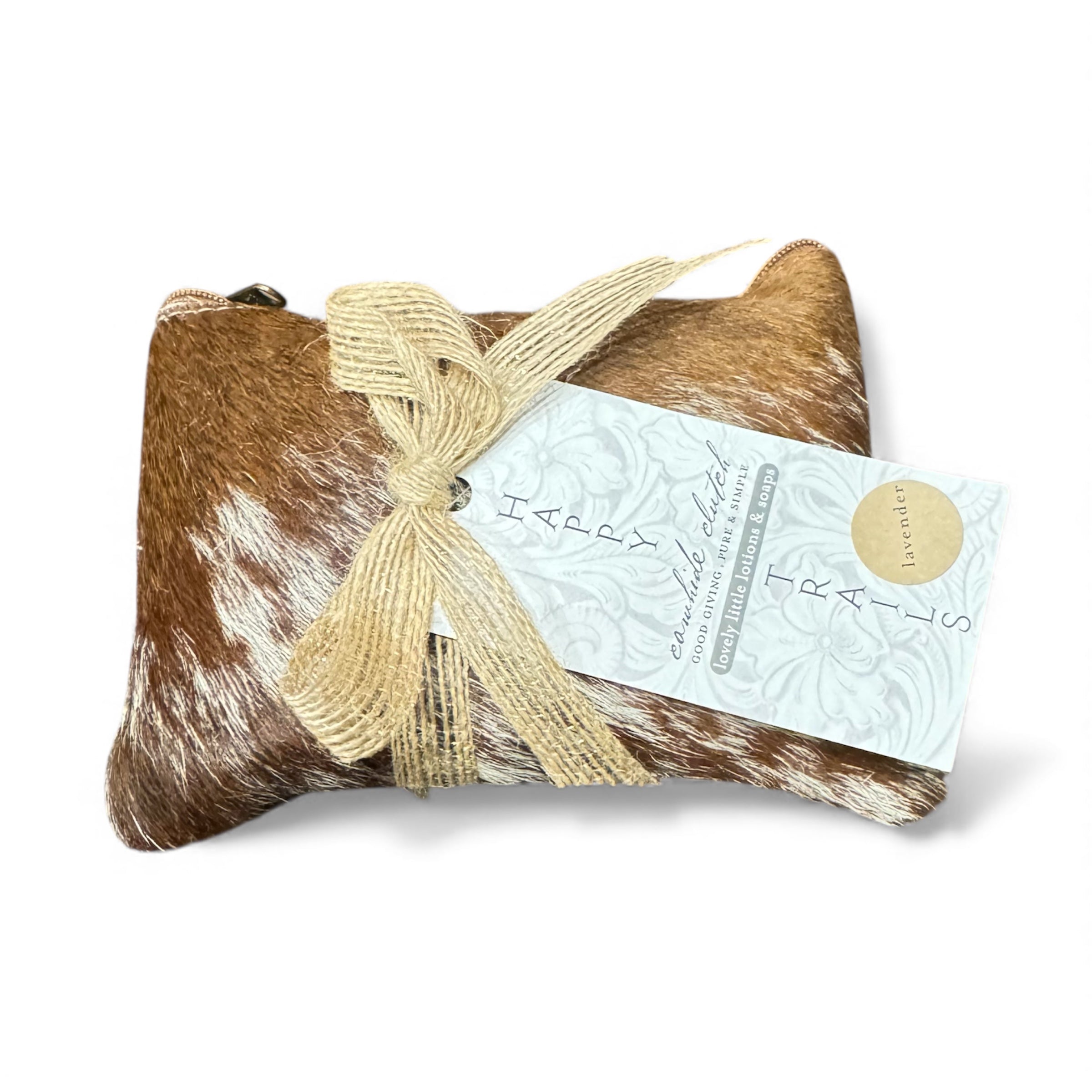 Ranch Organics | Happy Trails Pouch | Brown Cowhide | Lavender