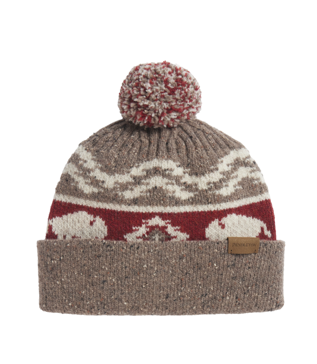 Bison Lambswool Pom Beanie