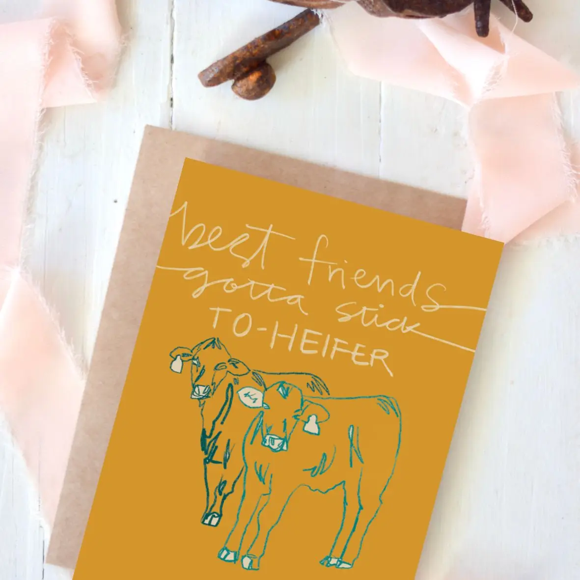 Best Friends Cows Friendship Card