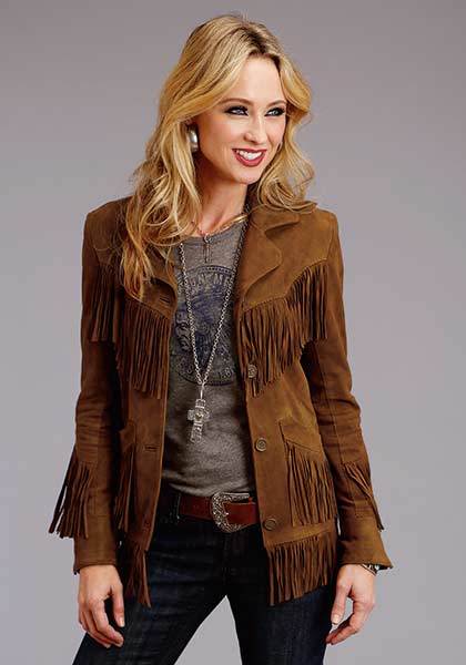 Deluxe Leather Fringe Jacket Brown