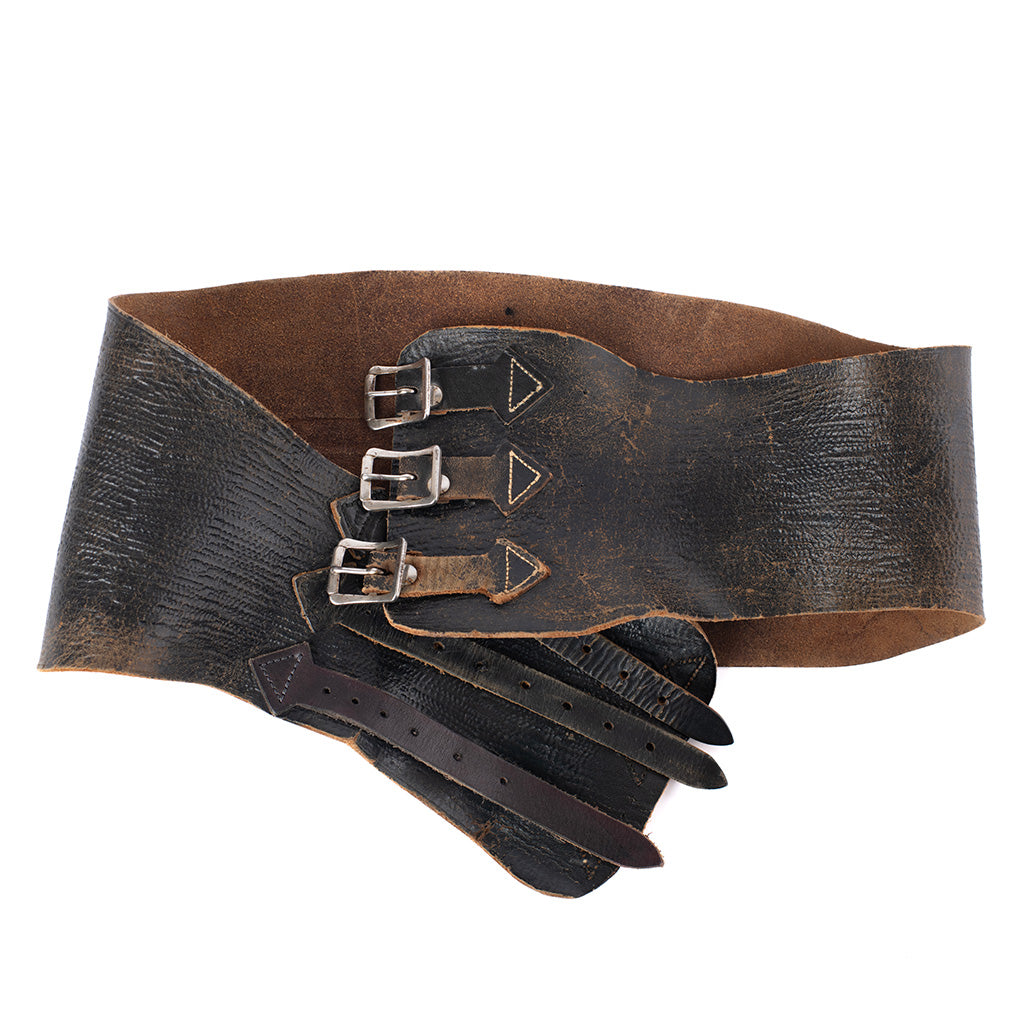 Vintage Motorcycle Black Leather Kidney Belt